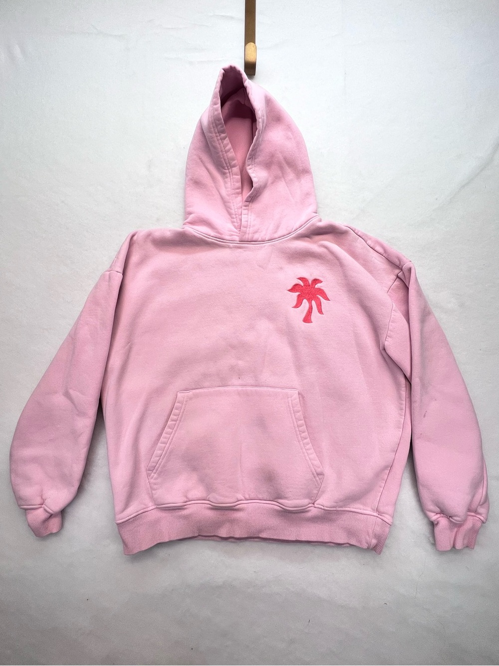 Pink Palm Puff Everything Comes In Embroidered Waves Hoodie Large - Picture 5 of 16